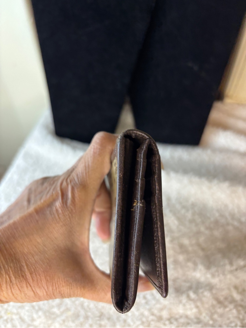 MCM Brown Cognac Logo Fold Wallet with Gold Plate - Picture 12 of 15
